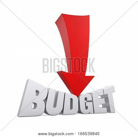Budget Reduction Concept isolated on white background. 3D render