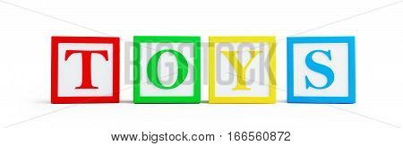 toy blocks on white background. 3d Illustrations
