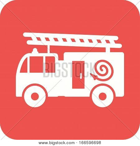 Fire, brigade, truck icon vector image. Can also be used for firefighting. Suitable for web apps, mobile apps and print media.