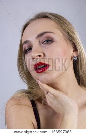 Lust. Portrait of a lascivious young woman. Seven Deadly Sins