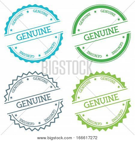 Genuine Badge Isolated On White Background. Flat Style Round Label With Text. Circular Emblem Vector