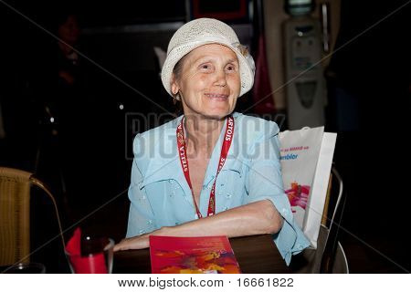 18. Juni, Moskau: russische Schauspielerin Firdaus Akhtyamova. Pressekonferenz. 32st Moskau Internationale f