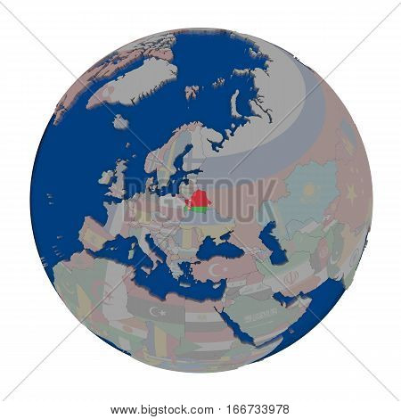 Belarus On Political Globe