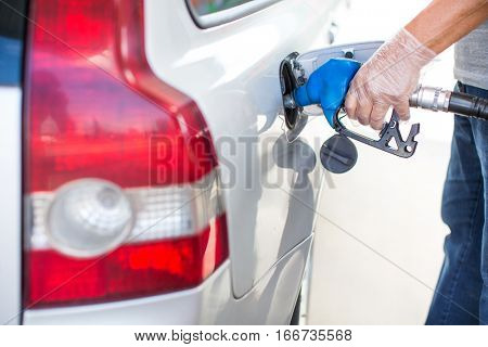 Car fueling at the gas station