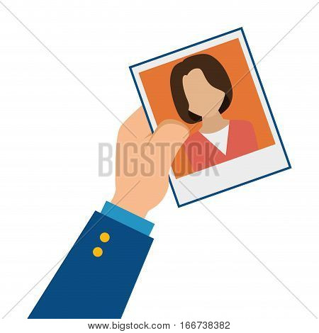 Photo of person for document vector illustration design