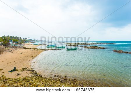 Jaffna Point Pedro Fishing Boats Coast Ocean H