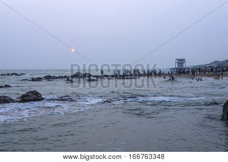 Unidentified Pilgrims Watch Sunrise