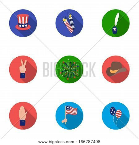 Patriot Day set icons in flat style. Big collection of Patriot Day vector symbol stock