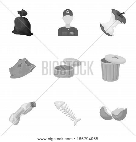 Trash and garbage set icons in monochrome design. Big collection of trash and garbage vector symbol stock illustration