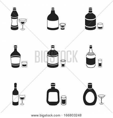 Alcohol set icons in black style. Big collection of alcohol vector symbol stock