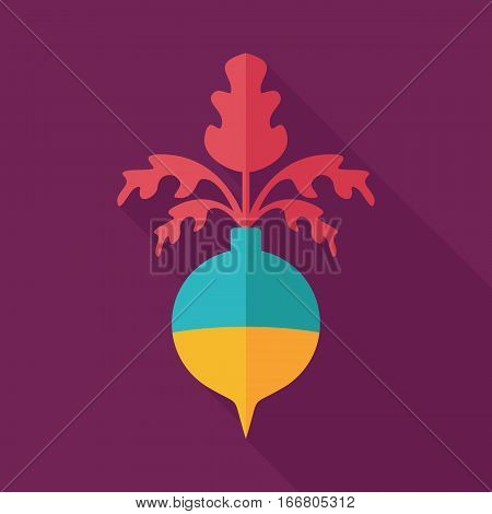 Rutabaga or Swede flat icon. Vegetable root vector illustration