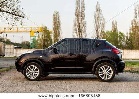 DNIPRO UKRAINE - APRIL 12 2016: NISSAN JUKE IN CITY