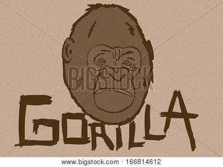 Image of a Gorilla head with text vintage