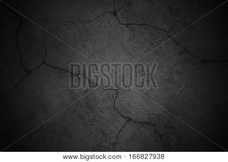 Gloomy Wall Background, Black Texture Cement Surface