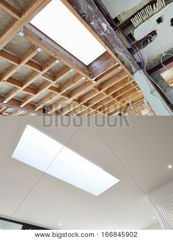 New Frame For Ceiling Roof In Construction