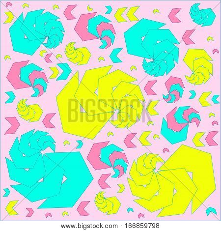 solar cheerful ultra-bright multi-colored abstract pattern square