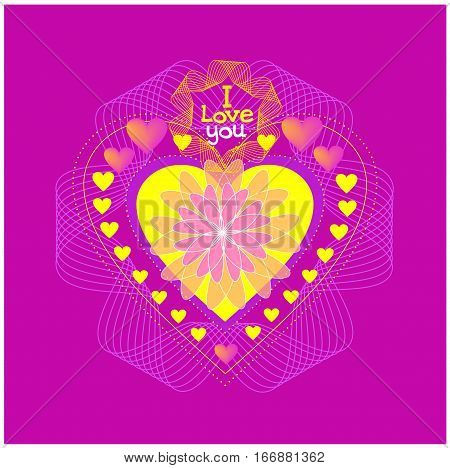 openwork lace heart card with holiday I love you