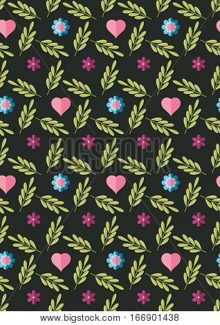 Cute flat background, vector pattern with forget-me-not flowers. Seamless vector floral pattern for cushion, pillow, bandanna, silk kerchief or shawl fabric print. Texture for clothes, bedclothes