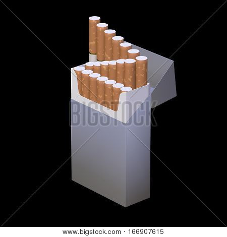 3D Illustration Of Cigarette Package