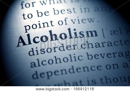 Fake Dictionary Dictionary definition of the word Alcoholism.