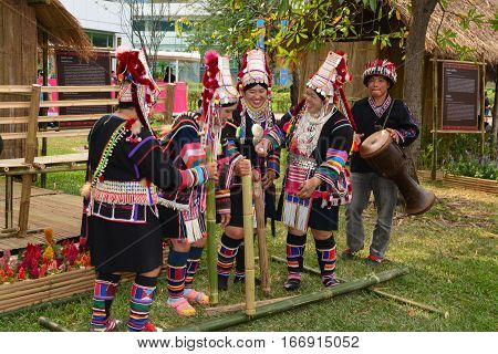 BANGKOK THAILAND - January 252017 : Thailand Tourism Festival 2017 DETAIL;Date 25 - 29 Jan 2017 Venue: Lumpini Park Bangkok. Activities: Five regional tourism villages that display the way of life of the Thai people in each region and to publicize and com