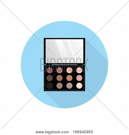 Make up tool. Eye shadows with mirror. Brown colour.