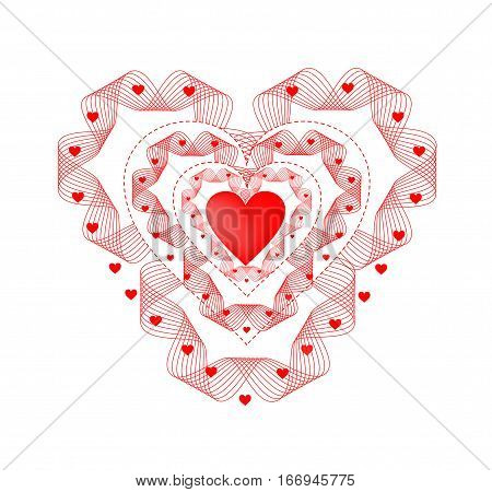 openwork lace red heart love gift happy holiday