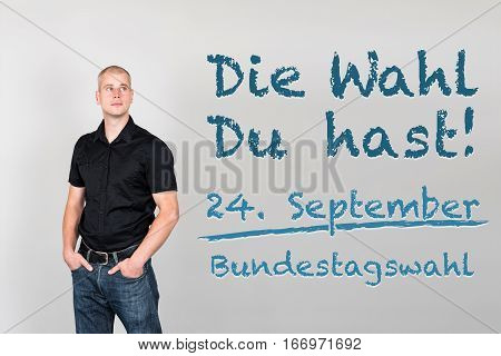 Man With German Appeal To Go Vote At German Federal Election 2017