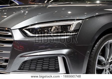 BRUSSELS - JAN 19 2017: New Audi S5 Cabriolet on display at the Motor Show Brussels.