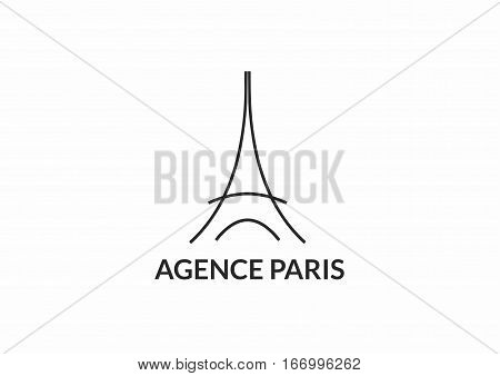 Vector logo letter A Paris in abstract shape.