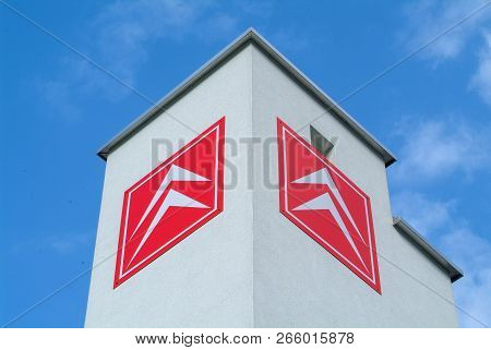 Logo Sign Of Citroen Car Dealer At Lugano On Switzerland
