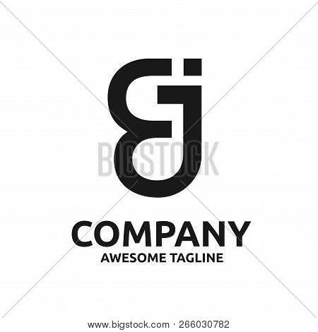Abstract Creative Letter Ej Logo Design Vector Isolated On White.
