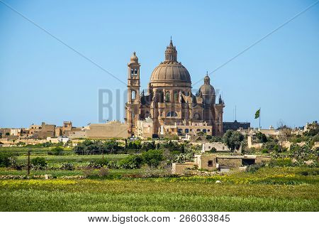 Rotunda St. John Baptist Church In Town Village Xewkija In Gozo Island, Malta