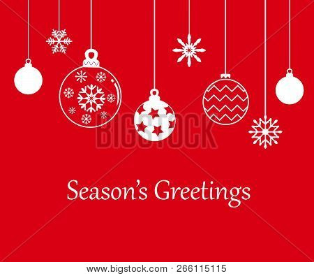 Christmas Holiday Season Greetings Ornament Red Background Jpg