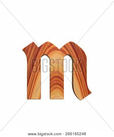 3d Rendering Font Polished Rosewood Endgrain Germania Front Lowercase M