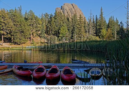 Custer, South Dakota, September 16, 2018 : Sylvan Lake Shoreline In Custer State Park, South Dakota
