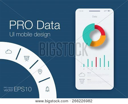 Mobile Phone Application For Analytics. Stock Vector