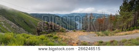 Water Reservoir Close To Grandas De Salime, Beautiful Landscape Along The Camino De Santiago Trail, 