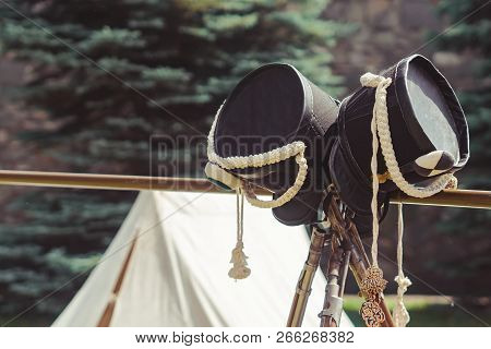 Weapons Of The 18th Century In Nature On Reconstruction