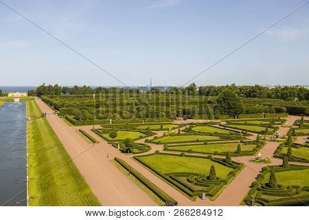 Strelna, St. Petersburg, Russia - August 09, 2018: The Territory Of The State Complex 