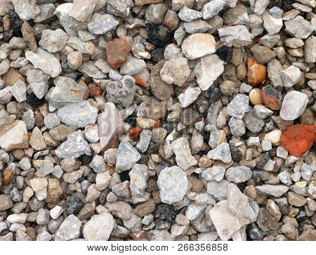 Gravel For Background At Dry Sunny Day