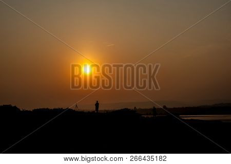 Unseen Sunset At Rock Holes Stone View Sam Pan Bok Grand Canyon, Ubon Ratchathani, Northeast Of Thai
