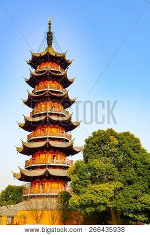 Longhua Pagoda In The Longhua Buddist Temple, Shanghai, China