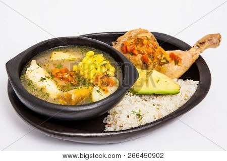 Traditional Colombian Soup From The Region Of Valle Del Cauca Called Sancocho