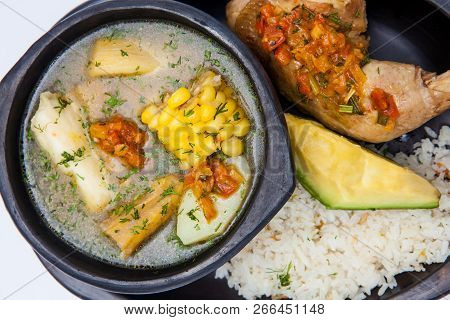 Traditional Colombian Soup From The Region Of Valle Del Cauca Called Sancocho