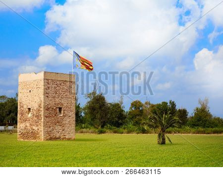 Burriana Torre de la Mar tower Borriana in Castellon at Spain