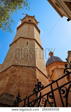 El Salavador church and Templat belfry in Burriana of Castellon also Borriana