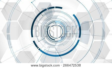 Vector Abstract Technological Middle Tunnel Template Design