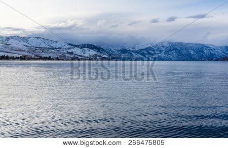 Winter Landscape Of Lake Chelan, Washington State