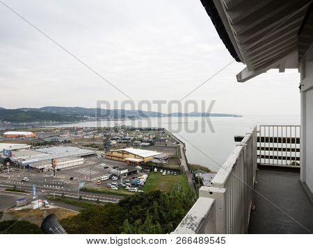 Kitsuki, Japan - October 31, 2016: Kitsuki City, Panoramic View From The Top Of Kitsuki Castle